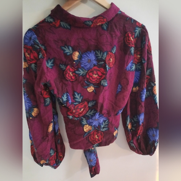 Anthropologie Moulinette Soeurs Wrap Top Blouse Small Long Sleeve Size S. - Picture 2 of 5